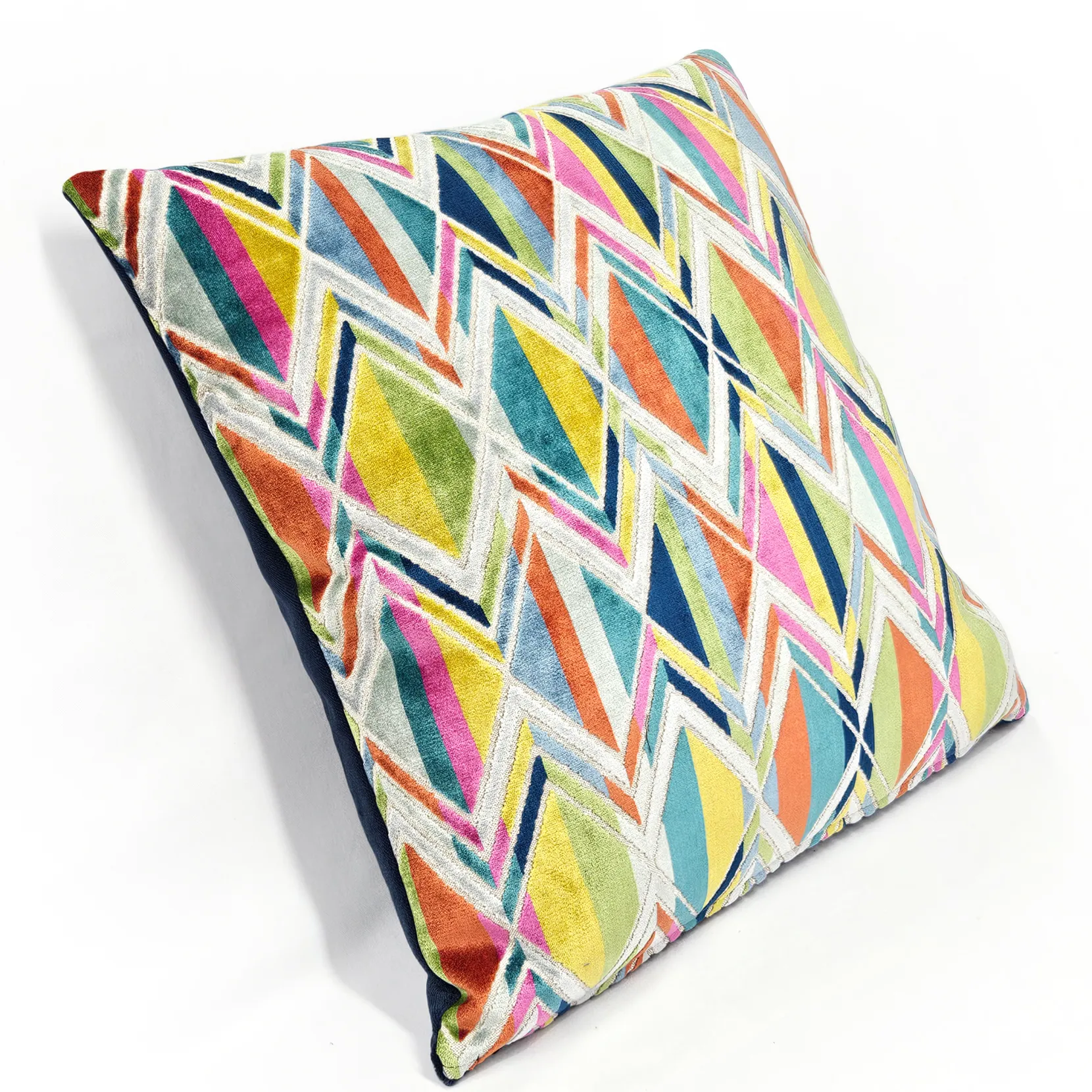 Marquis Chevron Fiesta Velvet Throw Pillow 21x21