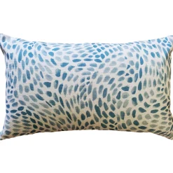 Matisse Dots Toile Blue Throw Pillow 12x19
