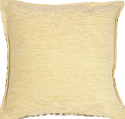 Mauve and Cream Chenille Blocks Throw Pillow