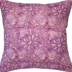 Mauve Flowers Throw Pillow 19x19
