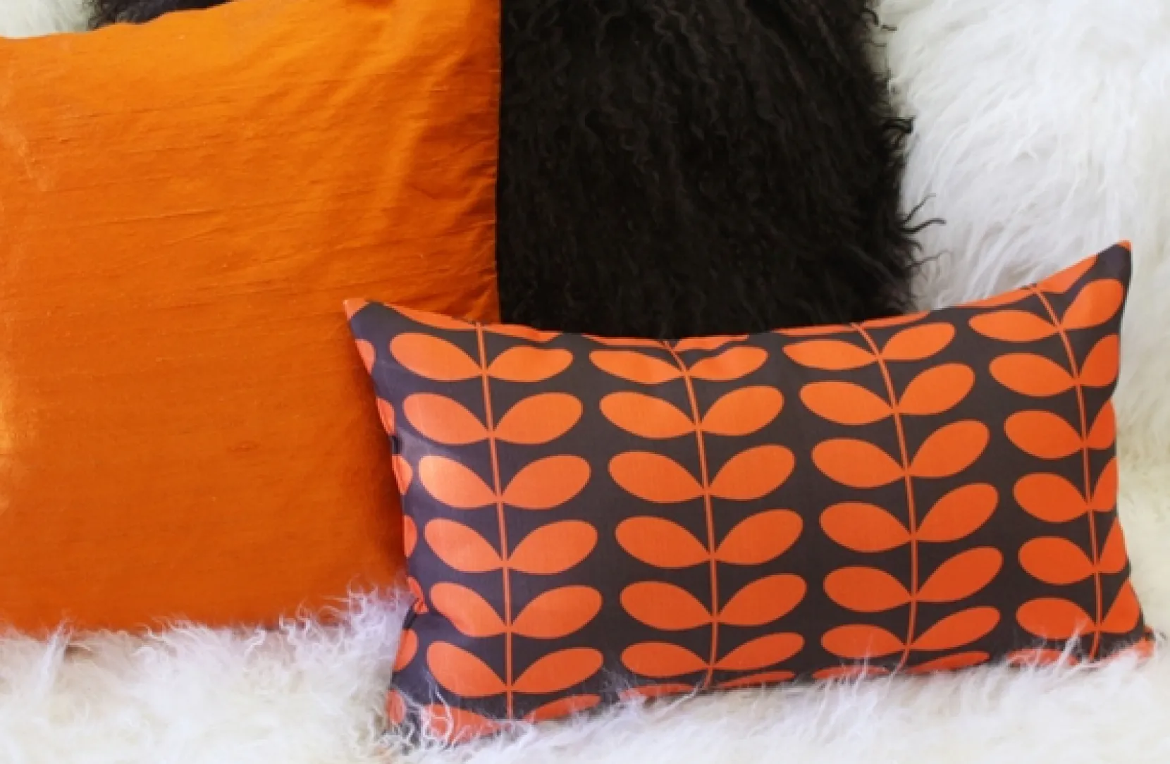 Mid-Century Modern Orange Throw Pillow 12x19