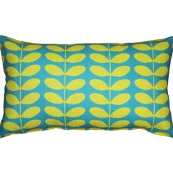 Mid-Century Modern Turquoise Throw Pillow 12x19
