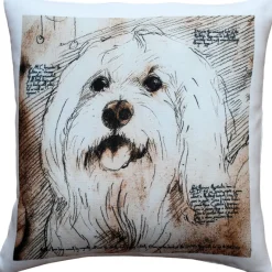 Mischievous Maltese 17x17 Dog Pillow
