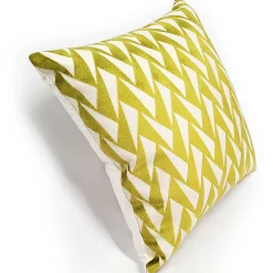 Nouveau Chartreuse Velvet Throw Pillow 19x19