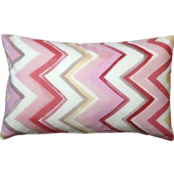 Pacifico Stripes Pink Throw Pillow 12X20
