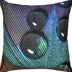 Peacock Splash BGY Throw Pillow 20x20