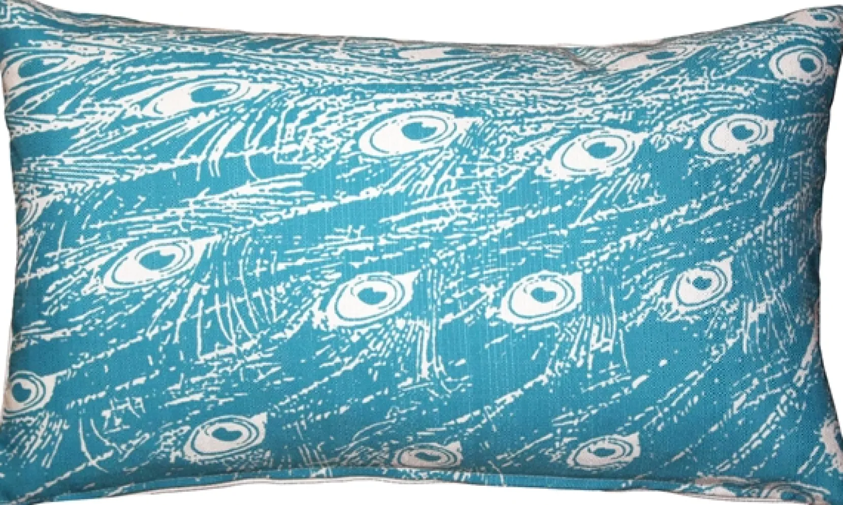 Peacock Turquoise Relief Throw Pillow 12x20