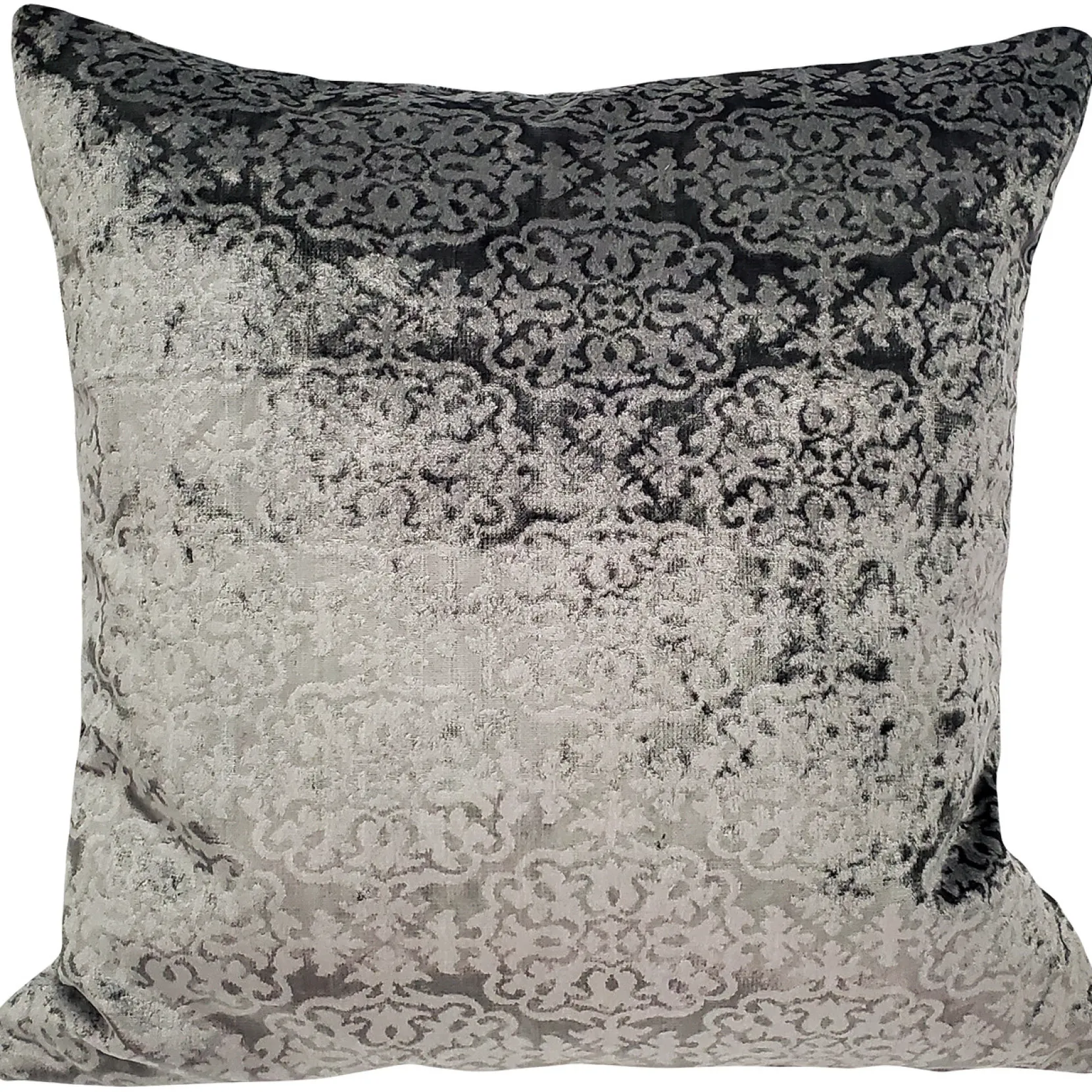 Pewter Gray Velvet Throw Pillow 17x17