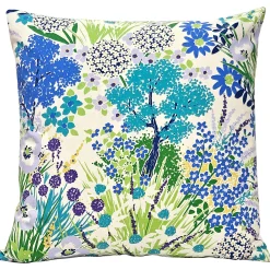 Potting Shed Shady Blues Floral Throw Pillow 25x25