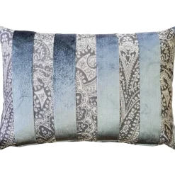 Robert Aluminum Stripe Velvet Pillow 15x22