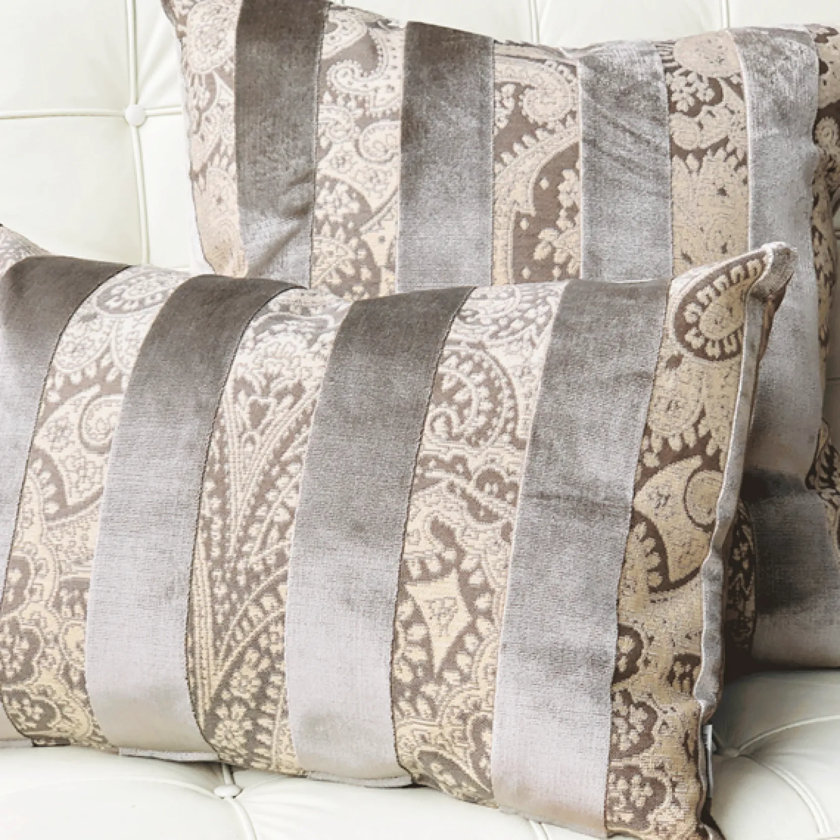 Robert Owl Stripe Velvet Pillow 22x22