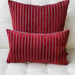 Rockefeller Lava Red Velvet Throw Pillow 20x20
