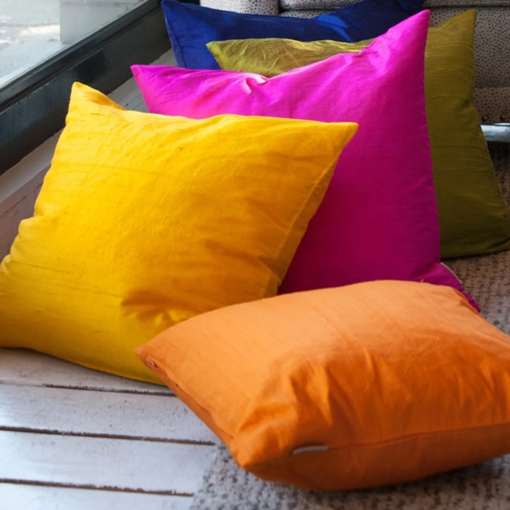 Sankara Chartreuse Green Silk Throw Pillow 18x18
