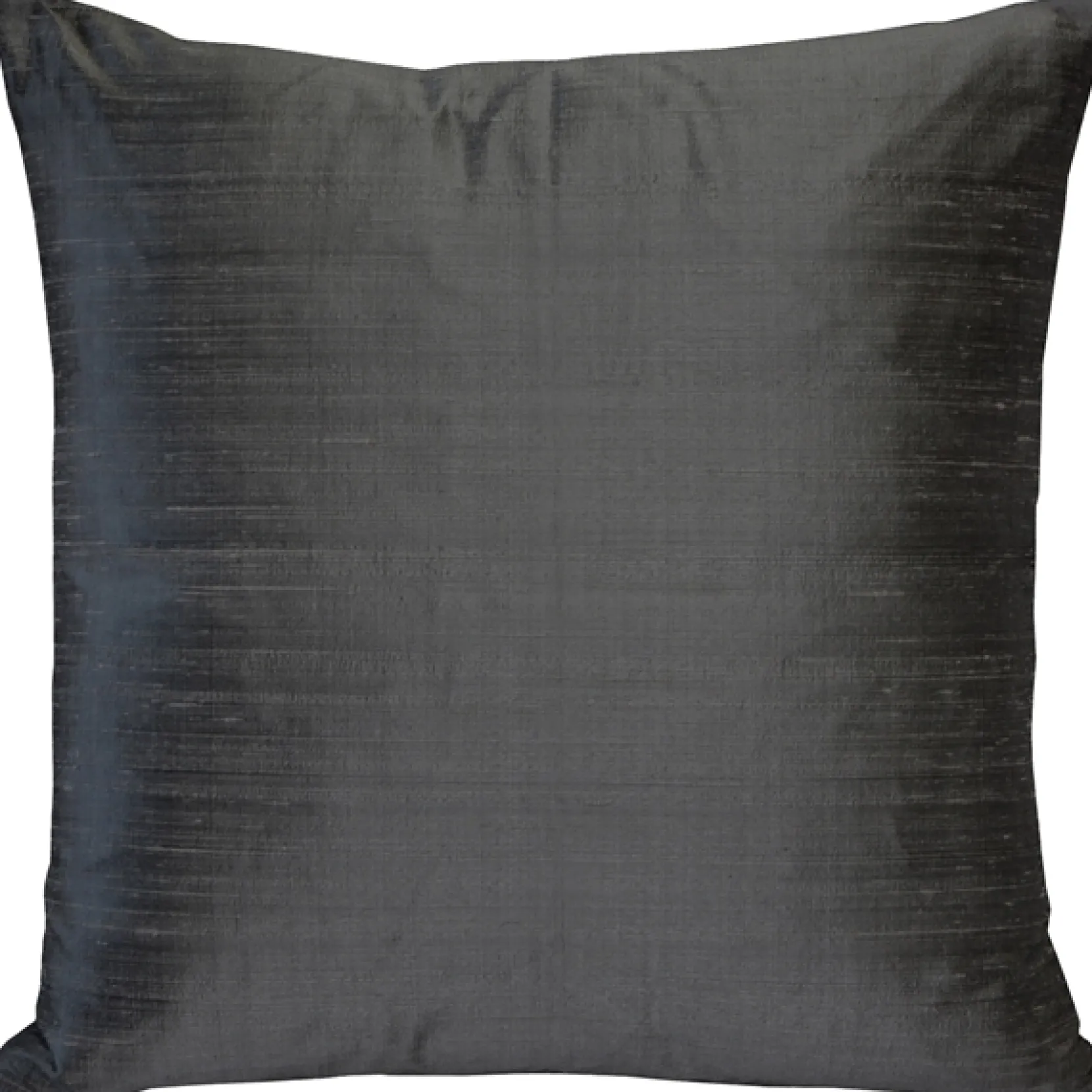 Sankara Dark Gray Silk Throw Pillow 16x16