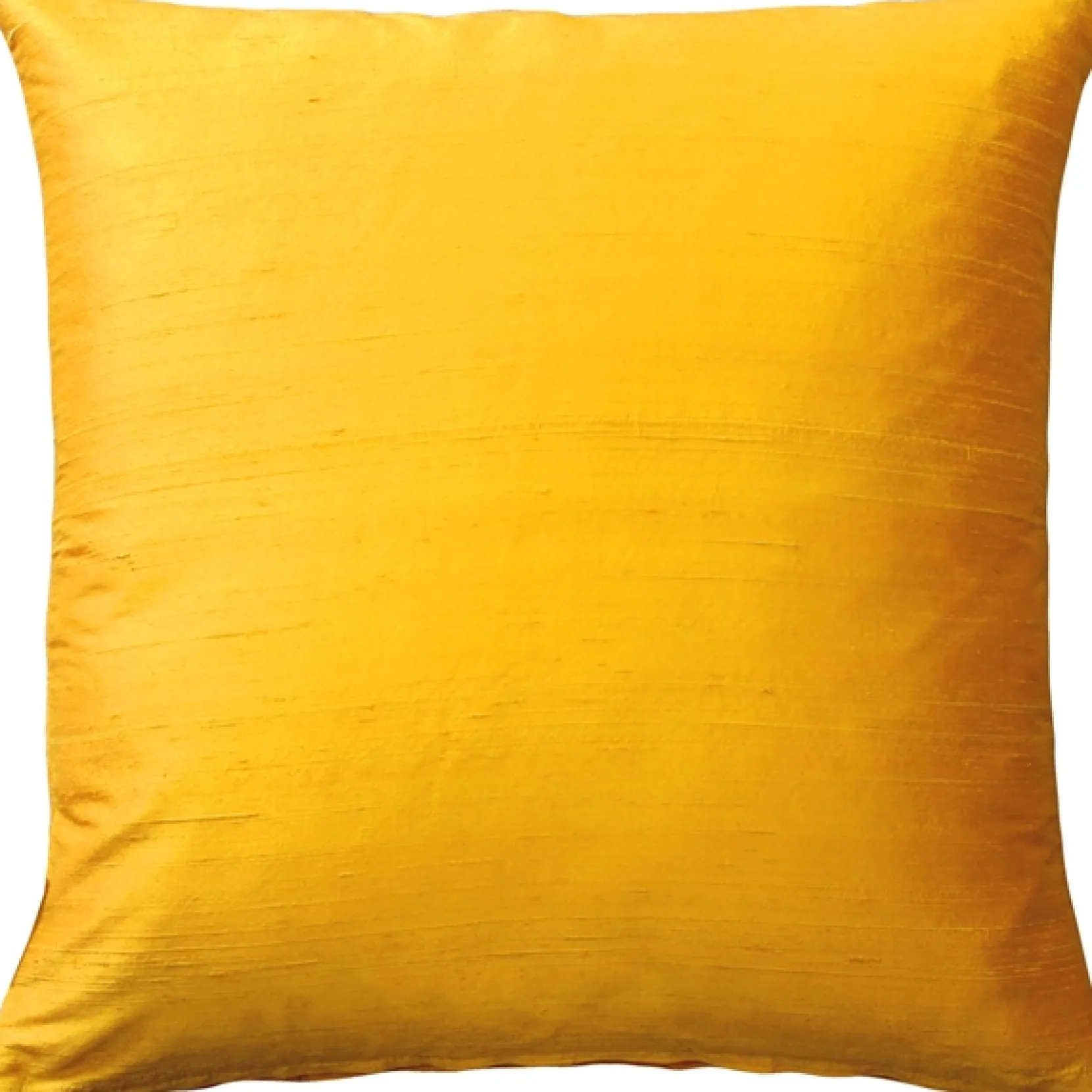 Sankara Deep Yellow Silk Throw Pillow 18x18