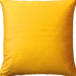 Sankara Deep Yellow Silk Throw Pillow 20x20