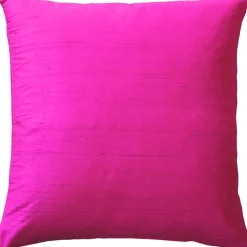 Sankara Fuchsia Pink Silk Throw Pillow 16x16