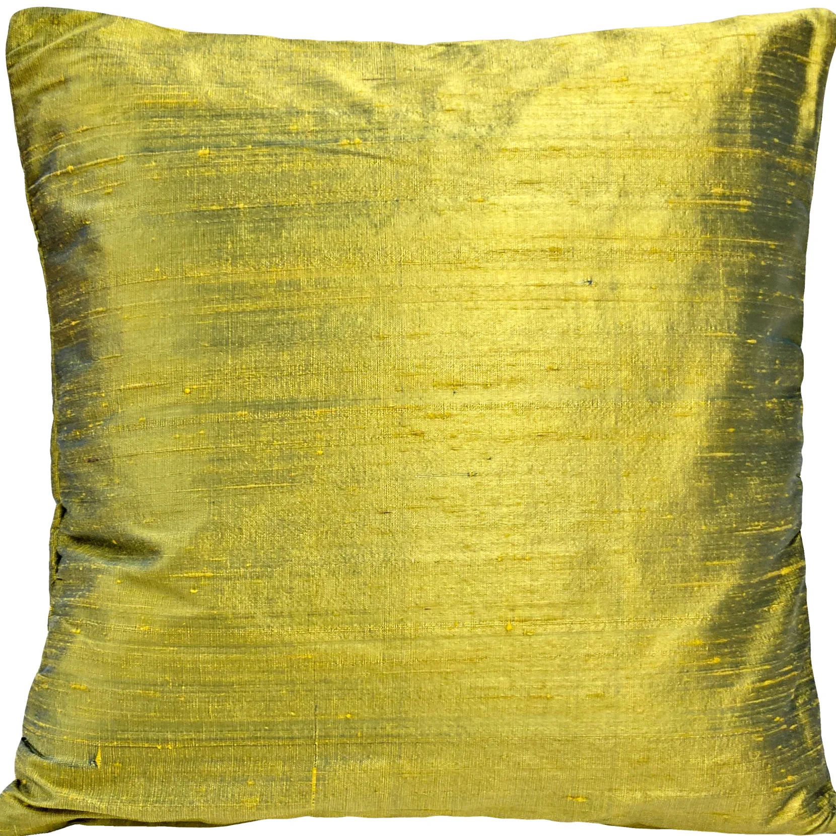 Sankara Iridescent Lime Silk Throw Pillow 16x16