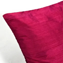Sankara Raspberry Red Silk Throw Pillow 16x16