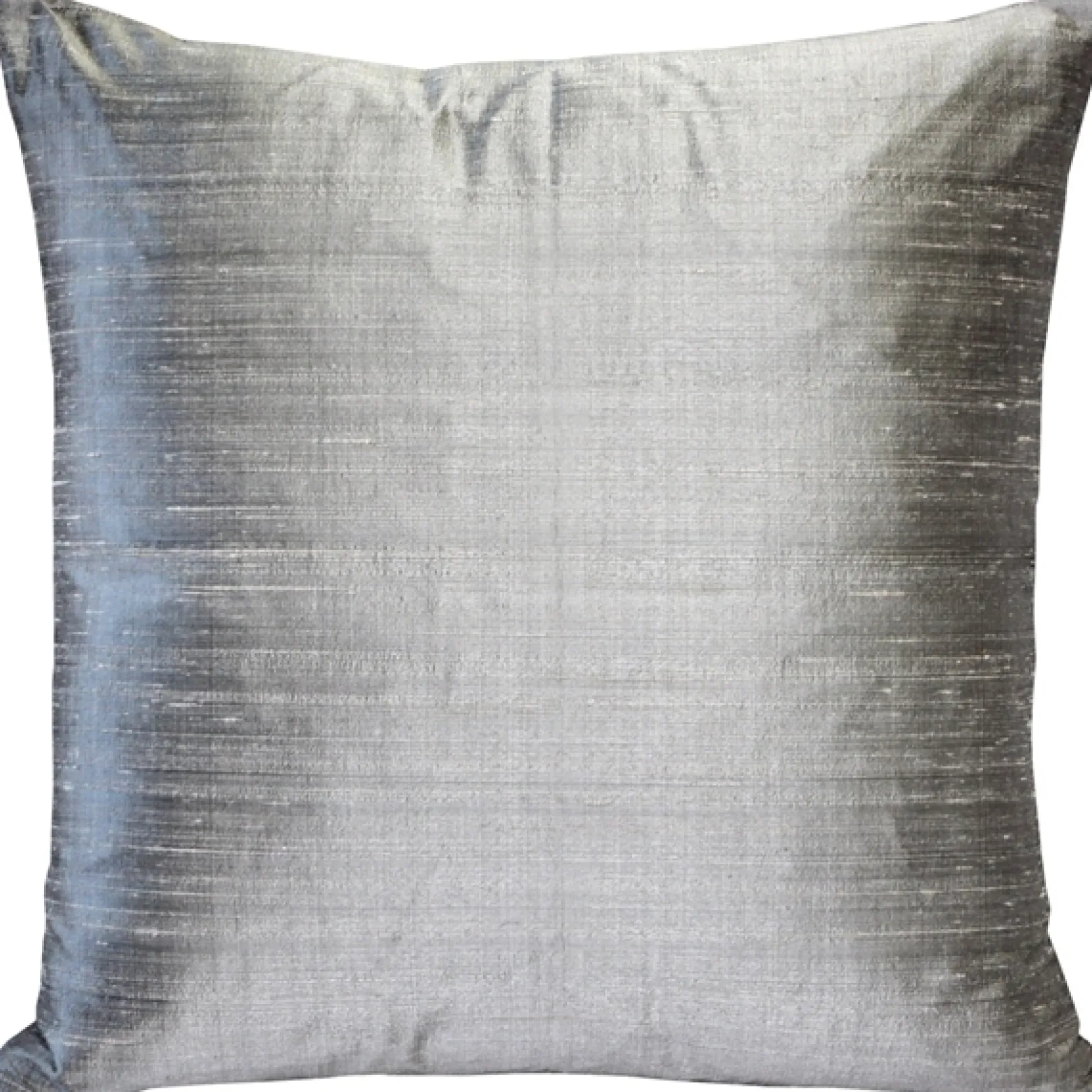 Sankara Silver Silk Throw Pillow 18x18