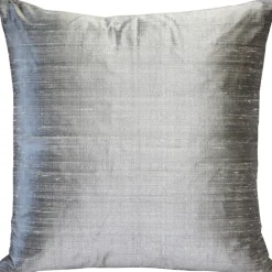 Sankara Silver Silk Throw Pillow 16x16