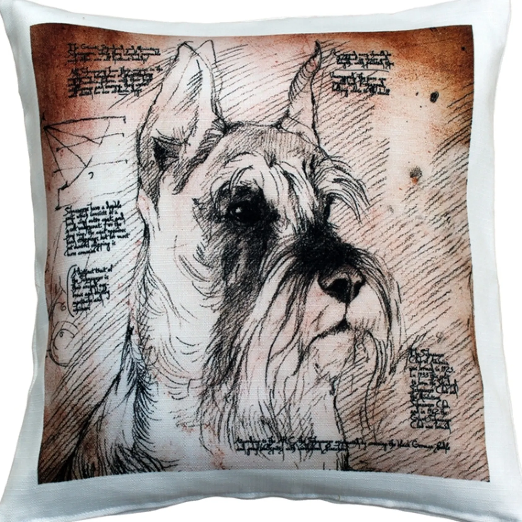 Schnauzer Cropped Ears Dog Pillow 17x17