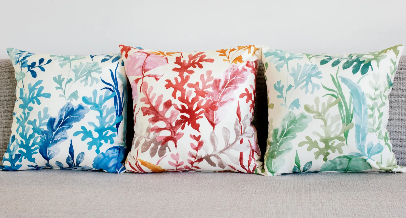 Sea Garden Pink Throw Pillow 20X20