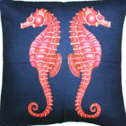 Sea Island Sea Horse Reflect Throw Pillow 20x20