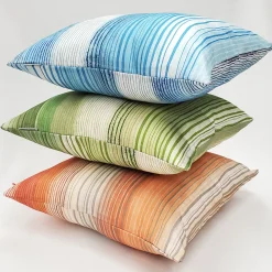 Sedona Stripes Blue Throw Pillow 17x17
