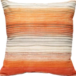 Sedona Stripes Orange Throw Pillow 17x17