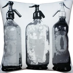Seltzer Black and White Vintage Throw Pillow 20x20