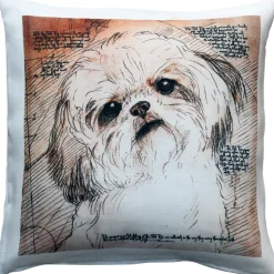 Shih Tzu Tilted Head Dog Pillow 17x17
