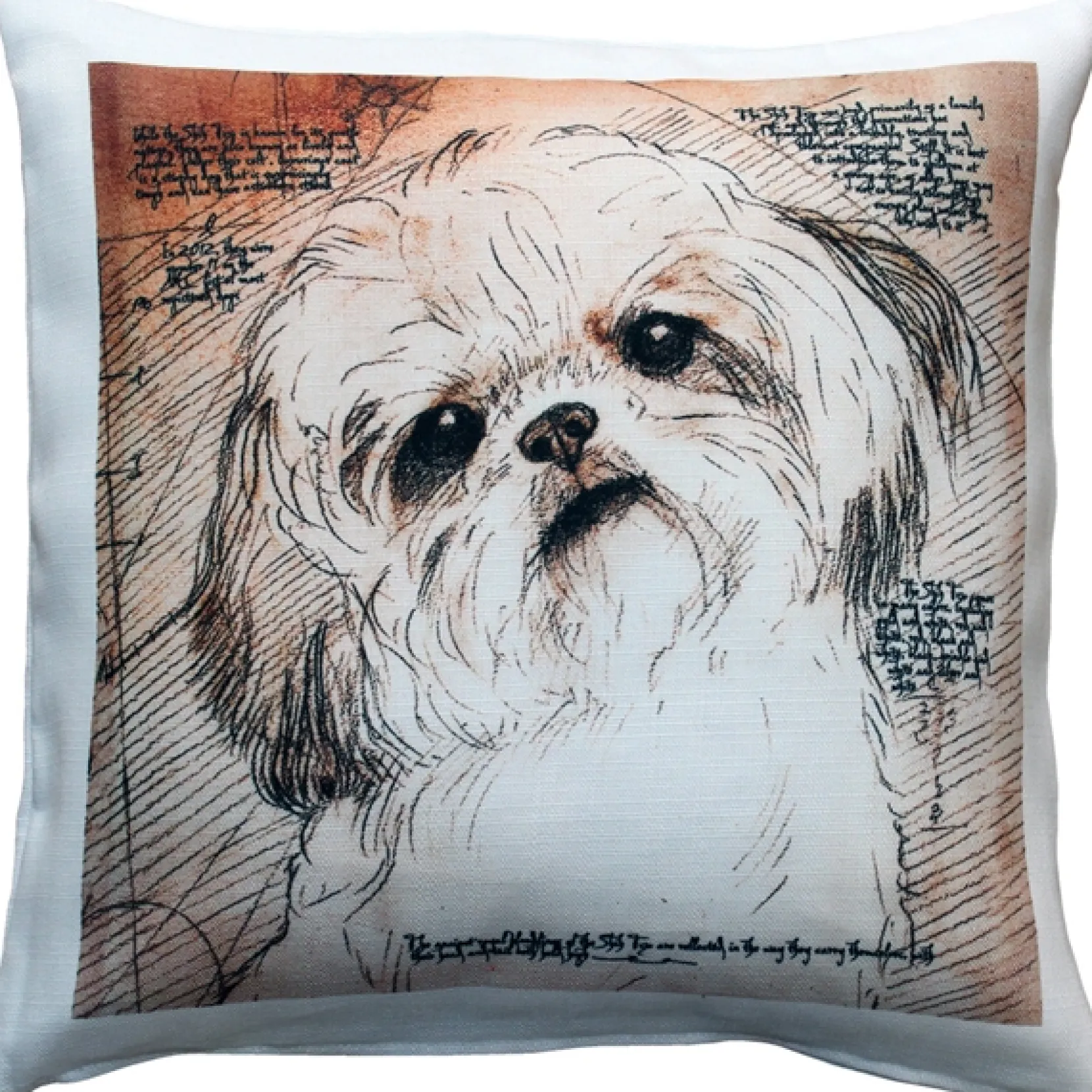Shih Tzu Tilted Head Dog Pillow 17x17