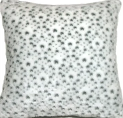 Snow Leopard Faux Fur 20x20 Throw Pillow