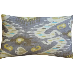 Solo Gray Ikat Throw Pillow 12x20