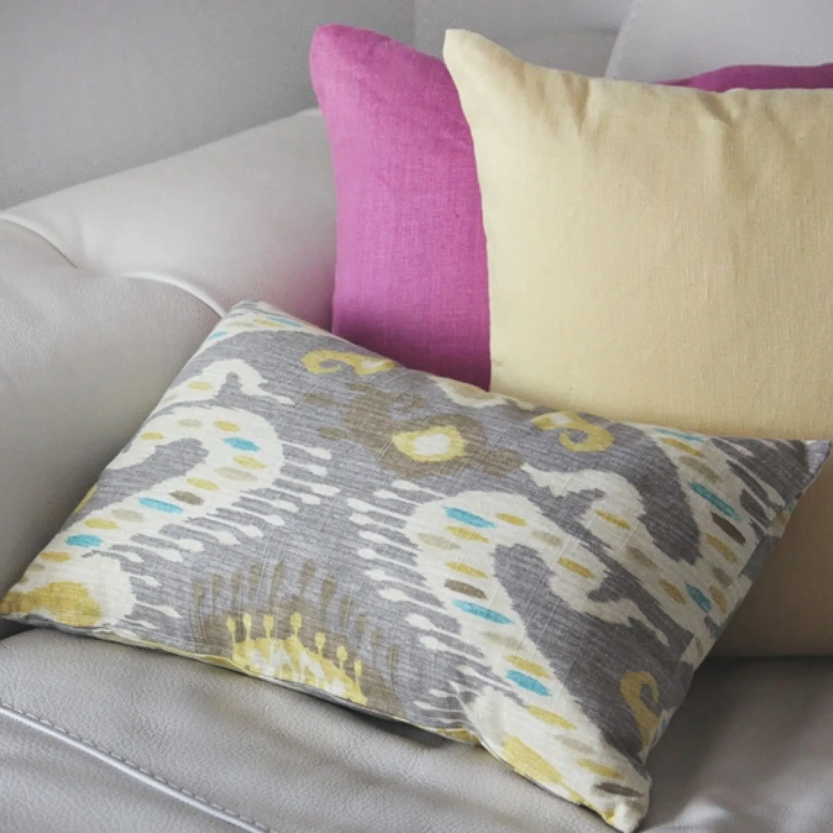 Solo Gray Ikat Throw Pillow 12x20