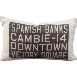 Spanish Banks Bus Scroll Throw Pillow