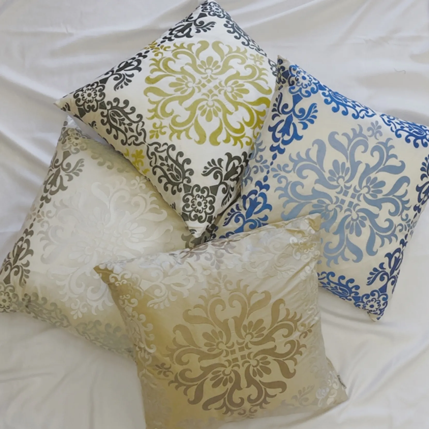 Sumatra Fountain Embroidered Silk Decorative Throw Pillow 21x21