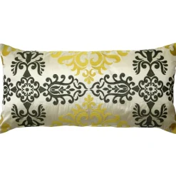 Sumatra Medallion Embroidered Silk Decorative Throw Pillow 12x24