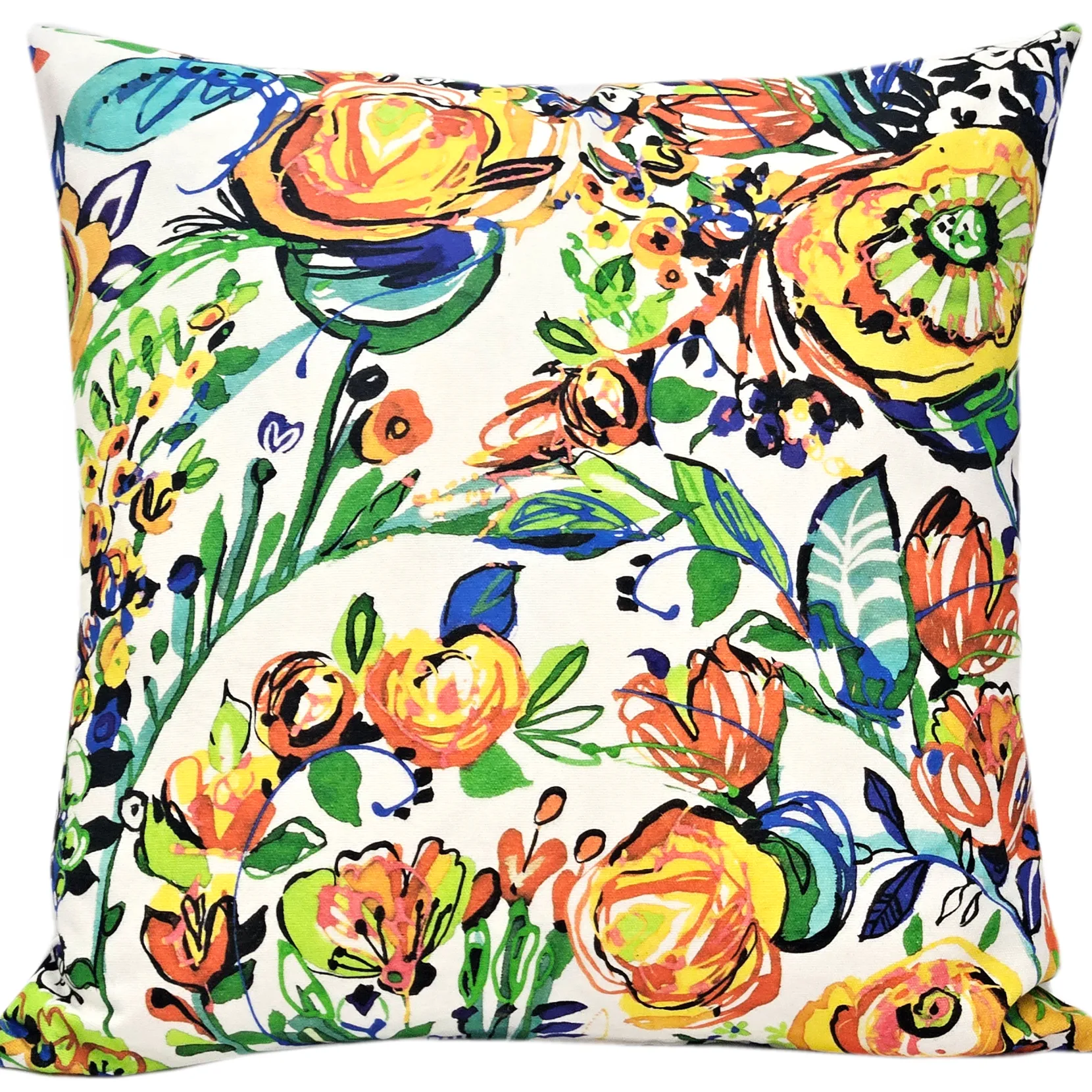 Summer Bloom Floral Throw Pillow 25x25