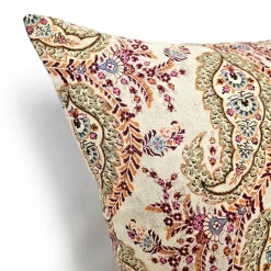 Sunset Paisley Cotton Square Throw Pillow 25x25