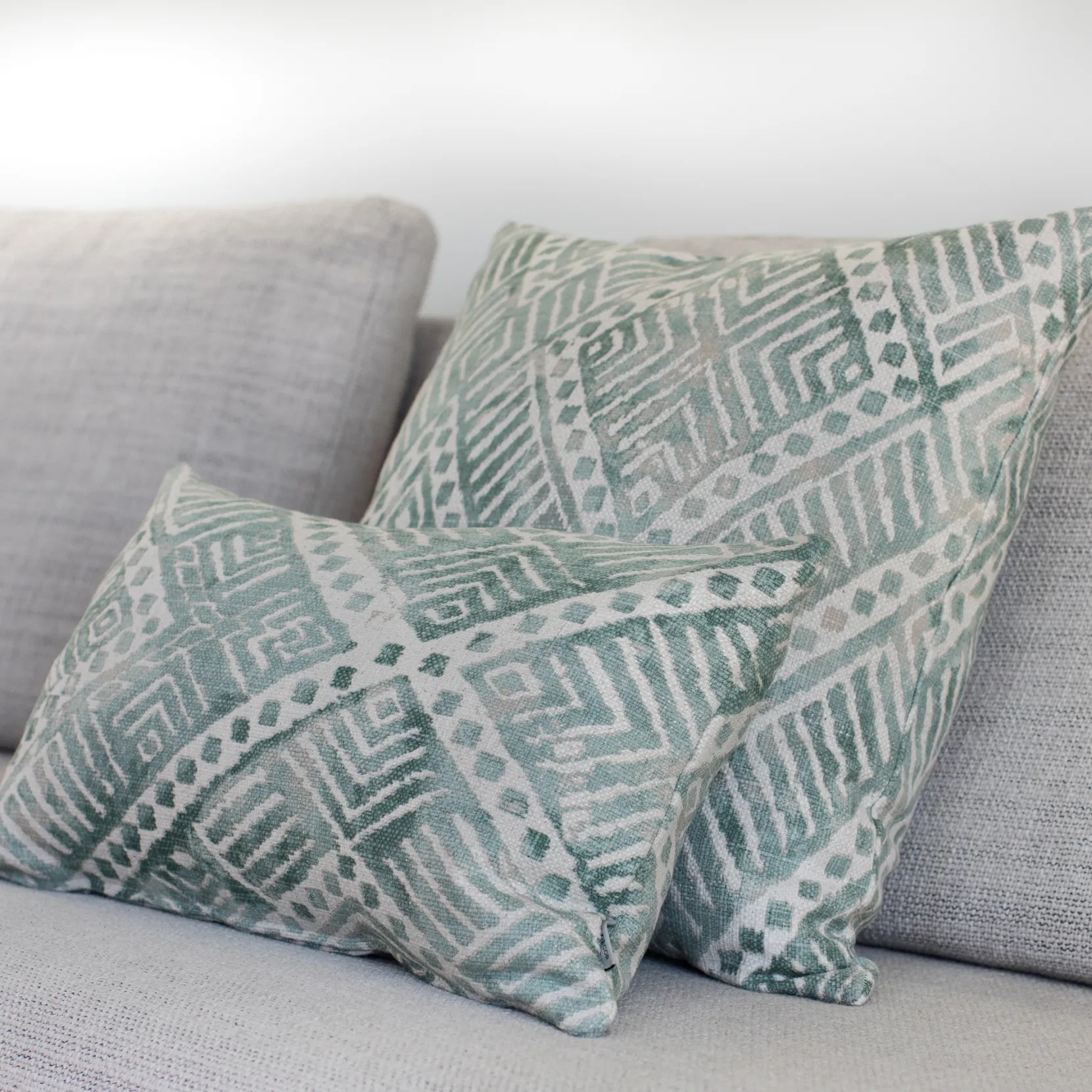 Tangga Blue Throw Pillow 12X20