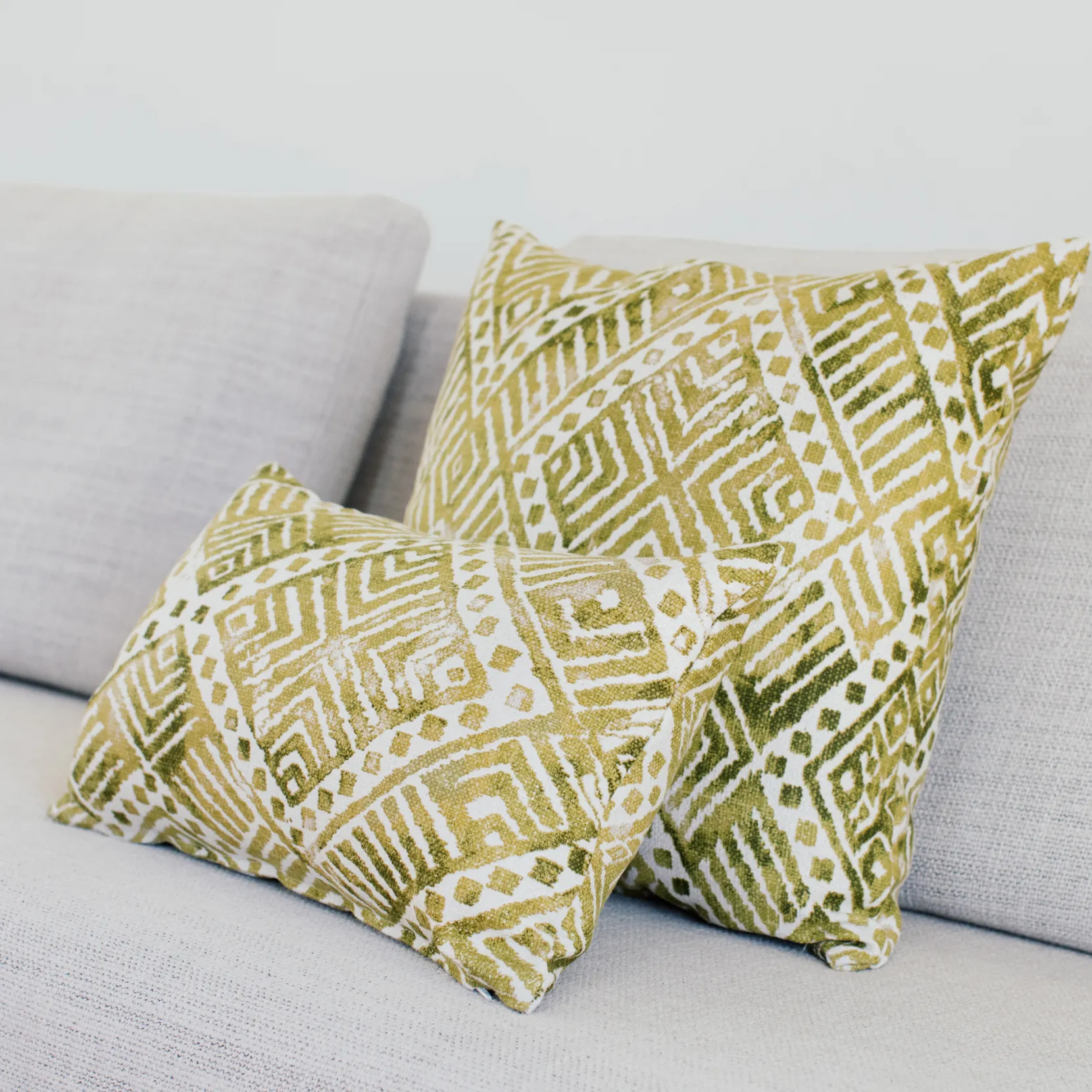 Tangga Green Throw Pillow 12X20