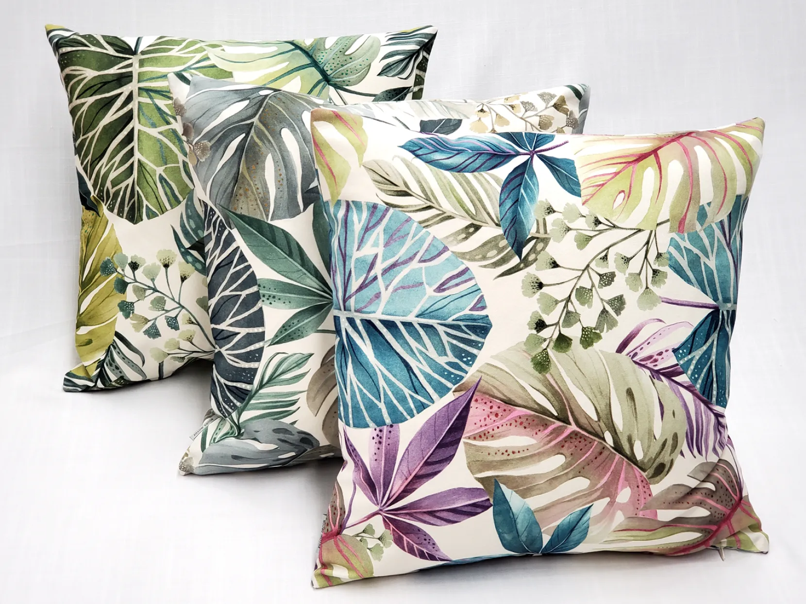 Thai Garden Green Leaf Throw Pillow 20x20