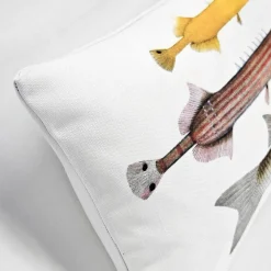 Three Fish Throw Pillow 12x19
