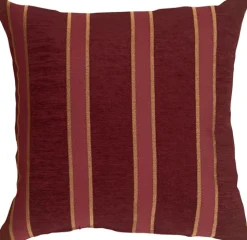 Traditional Stripes in Wine 19x19 Decorative Pillow