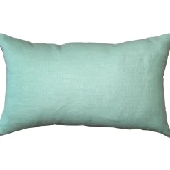 Tuscany Linen Aqua Green Throw Pillow 12x19