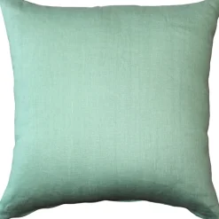 Tuscany Linen Aqua Green Throw Pillow 20x20