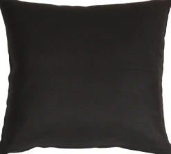 Tuscany Linen Black Throw Pillow 17x17