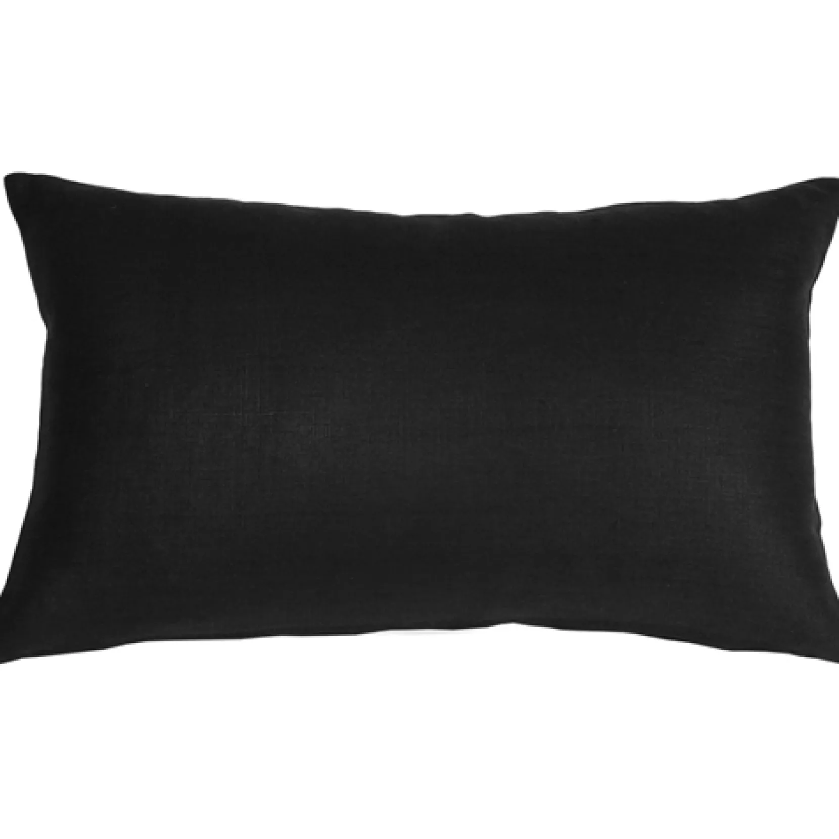 Tuscany Linen Black Throw Pillow 12x19